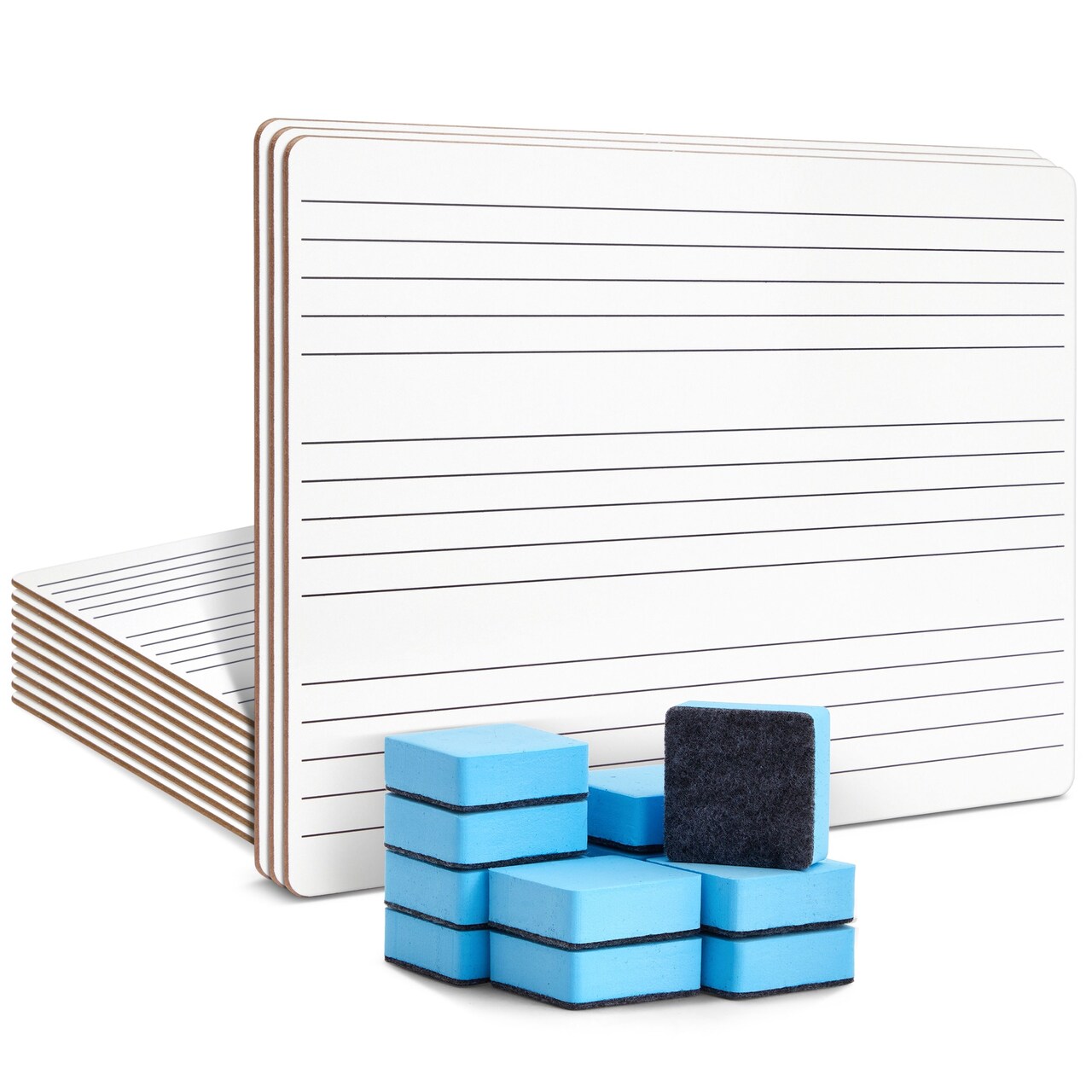 12 Pack Music Staff Graph Whiteboard 9 x 12 inches, Dry Erase Double-Sided Lap Board with Erasers for Students, Classroom Supplies (24 Piece Set)